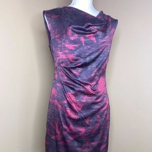 The Limited Maroon & Black Satin Dress